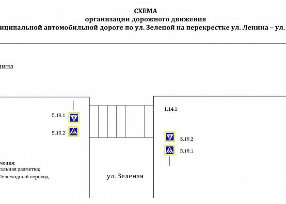 На перекрестке улиц Ленина и Зеленой оборудуют пешеходный переход