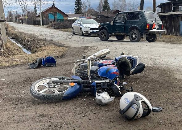 В Завокзальном столкнулись "Нива" и мотоцикл